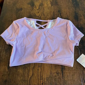 Old navy lilac crop short sleeve top swimsuit